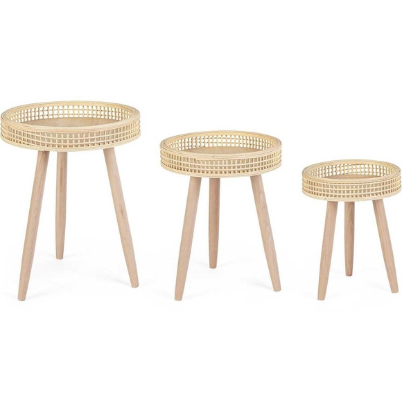 Couchtisch Almas rund natur (3er-Set)