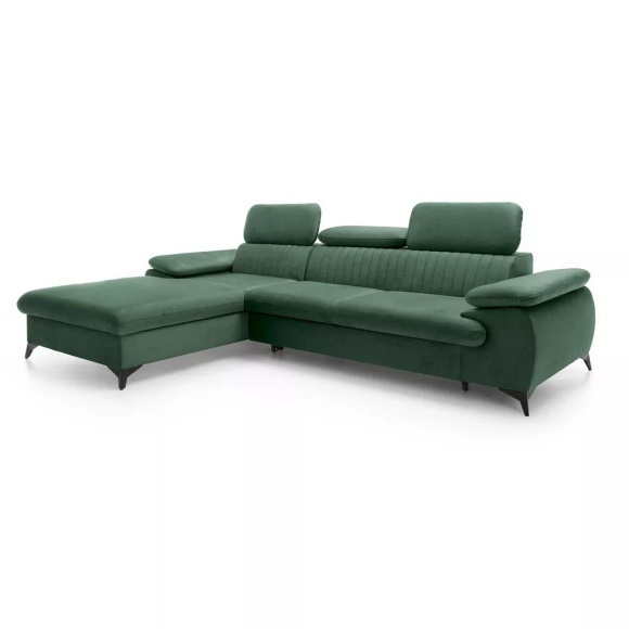 Ecksofa mit Schlaffunktion - Ecke links - Samt - Grün - SAMARA von Ecksofa mit Schlaffunktion - Ecke links - Samt - Grün - SAMARA von PASCAL MORABITO