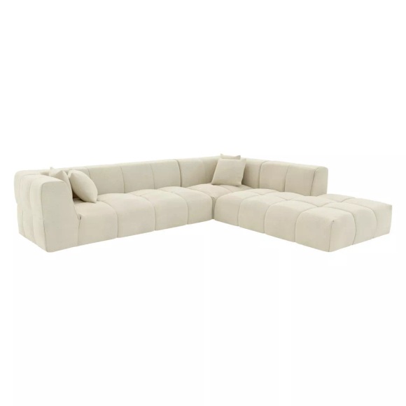 Großes Ecksofa - Ecke rechts - Cord - Beige - NAEMIA von Großes Ecksofa - Ecke rechts - Cord - Beige - NAEMIA von Maison Céphy