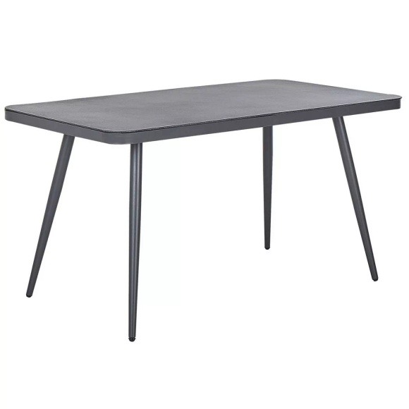 Beliani Gartentisch Aluminium grau 140 x 80 cm Lipari