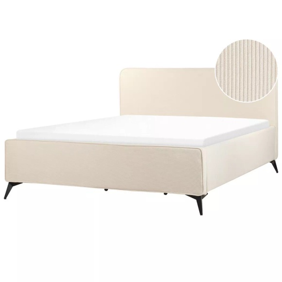 Bett mit Lattenrost aus Cord Klassisch VALOGNES Bett mit Lattenrost aus Cord Klassisch VALOGNES