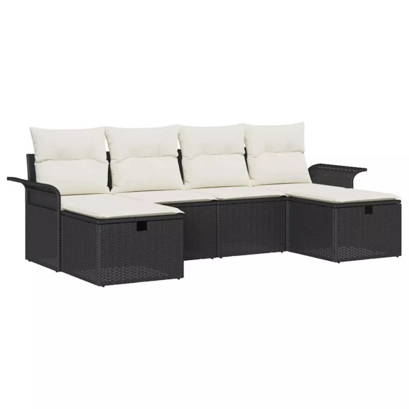 VidaXL - Garten-sofa poly-rattan, One Size, Schwarz