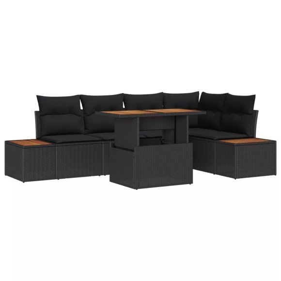 VidaXL - Garten-sofa-set poly-rattan, One Size, Schwarz