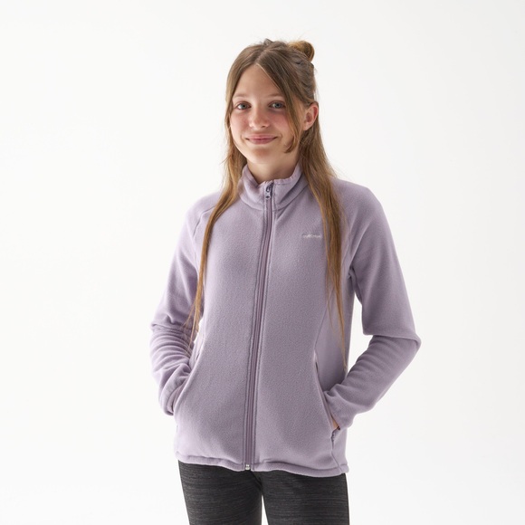 Fleecejacke Kinder Wandern - Mh150 Unisex Violett Bedruckt 8-10A