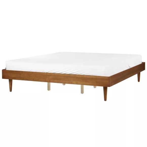 Bett mit Lattenrost aus Gummibaumholz Rustikal TOUCY Bett mit Lattenrost aus Gummibaumholz Rustikal TOUCY