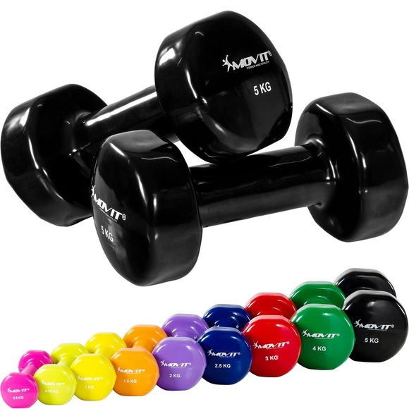 Profi Vinyl Hanteln 2er Set Unisex Schwarz 5 kg