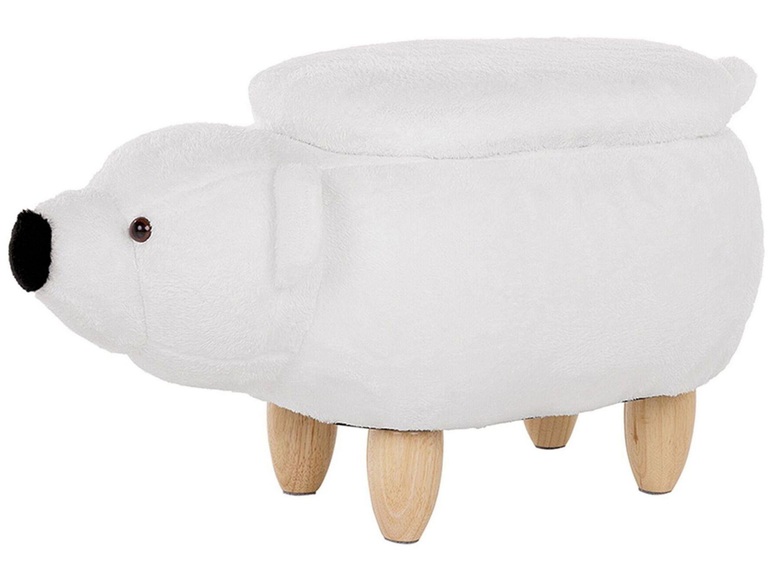 Beliani Hocker Polsterbezug weiss BEAR