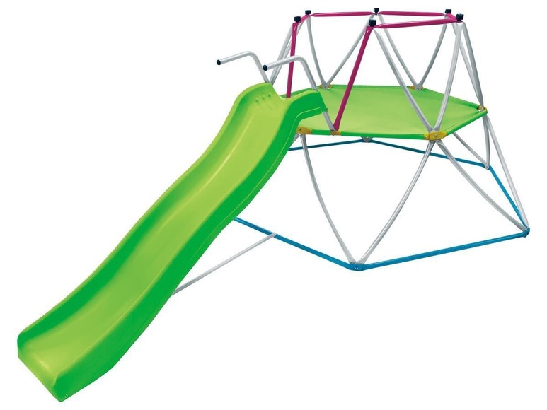 Klettergerüst mit Rutsche - 326 cm - Stahl - Grün - SEDONI Grün
