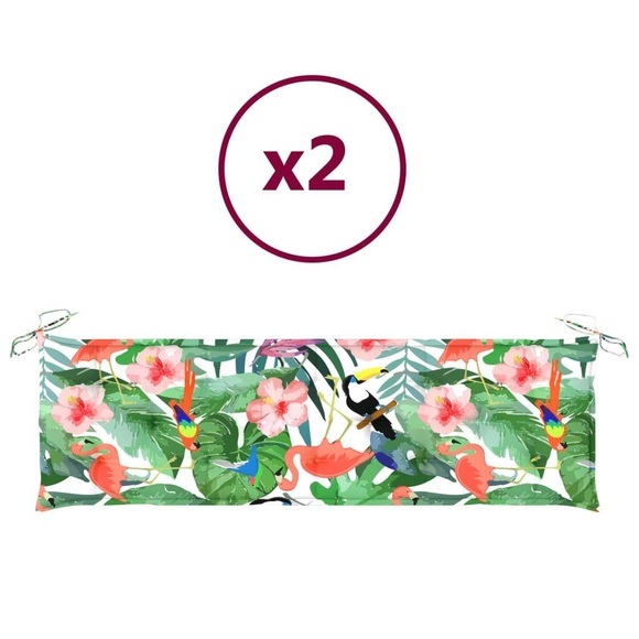 vidaXL Bankauflagen 2 Stk. Mehrfarbig 180x50x7 cm Stoff