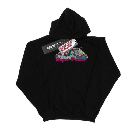 Justice League Super Power Kapuzenpullover Damen Schwarz L