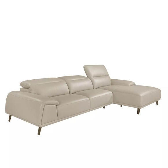Ecksofa aus taupefarbenem Leder Ecksofa aus taupefarbenem Leder