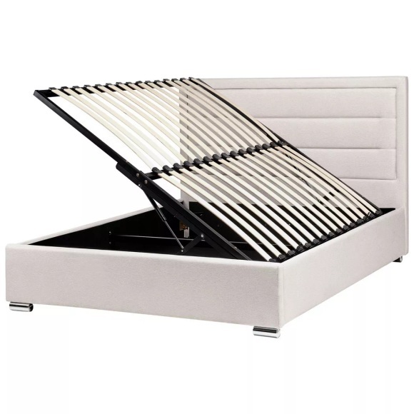 Beliani - Bett mit Stauraum aus Stoff Modern ROUEN, 140x200 cm