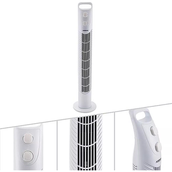 Turmventilator 40 W Säulenventilator Standventilator Ventilator Weiß Unisex