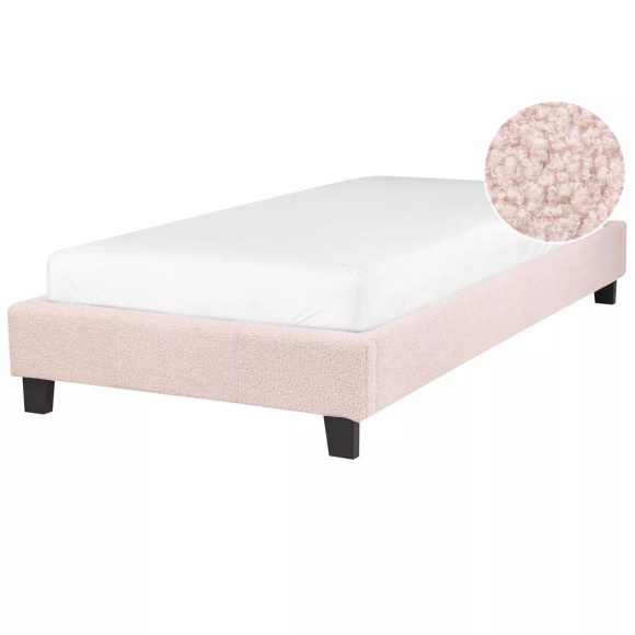 Bett mit Lattenrost aus Bouclé Modern ROANNE Bett mit Lattenrost aus Bouclé Modern ROANNE