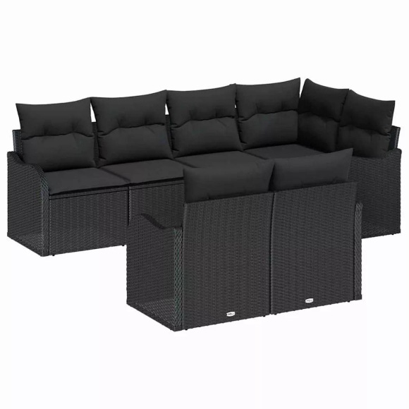 VidaXL - Garten-sofa-set poly-rattan, One Size, Schwarz