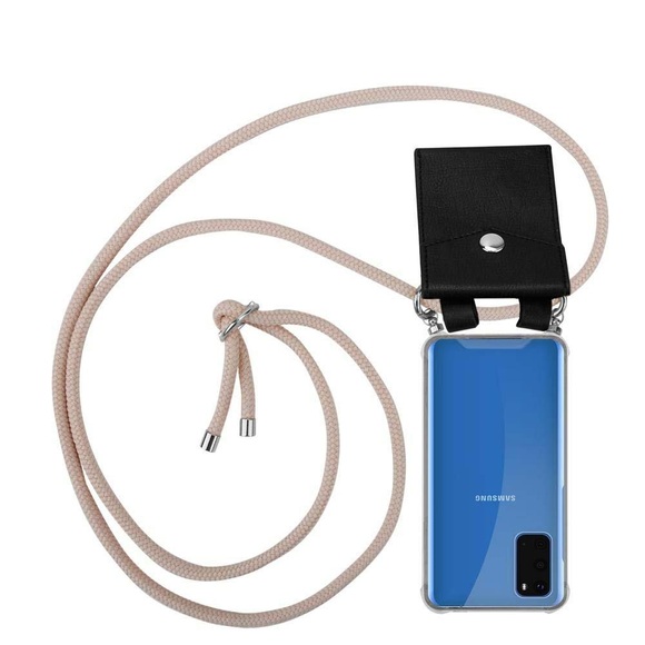 Handy Kette für Samsung Galaxy S20 Silikon mit Silbernen Ringen