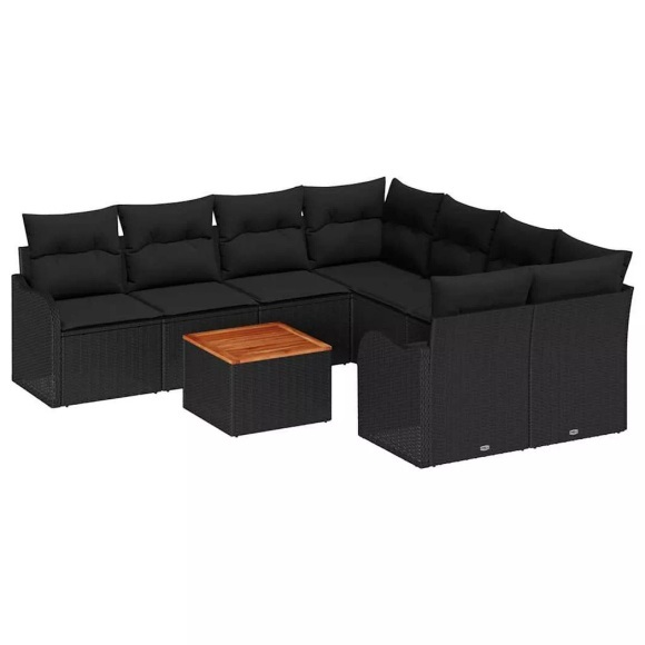 VidaXL - Garten-sofa poly-rattan, One Size, Schwarz