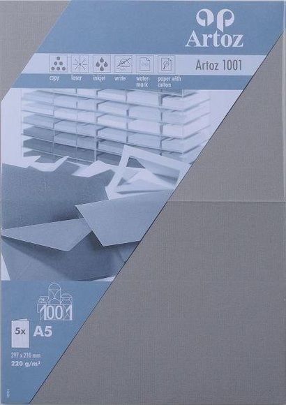 ARTOZ Karten 1001 A5 107392262 220g. graphit 5 Blatt