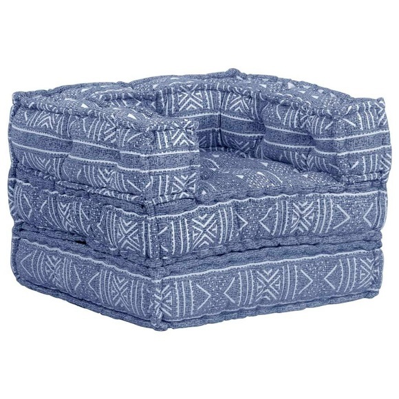 Modularer Sessel Indigo Stoff Patchwork