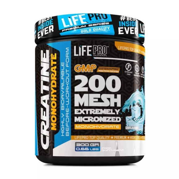 Creatin Monohydrat 200 Mesh 300g Life Pro Unisex Multicolor ONE SIZE