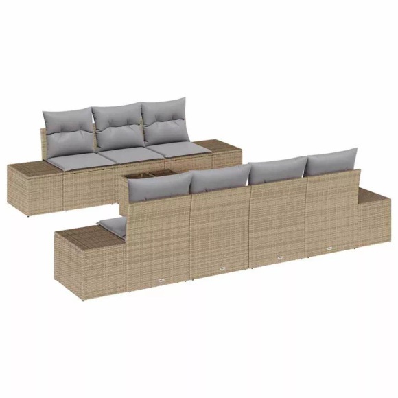 VidaXL - Garten-sofa poly-rattan, One Size, Beige