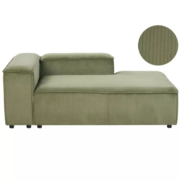 Beliani - Chaiselongue aus Cord Modern ARDAL, One Size, Grün