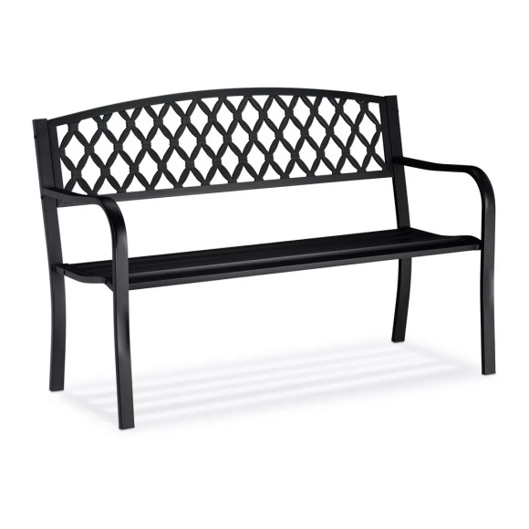 B2X - Gartenbank aus Metall mit Flechtmuster, 130X45CM