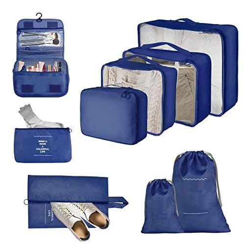 Travel Suitcase Organizer Set 9-teilige Packwürfel Unisex Multicolor ONE SIZE