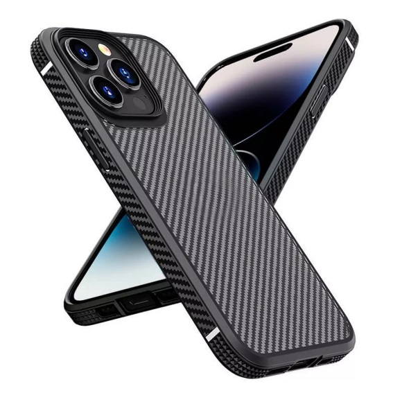 iPhone 14 Pro Max - Silikon Carbon Case