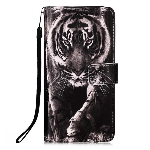 iPhone 15 Pro Max - Leder Etui Hülle Tiger