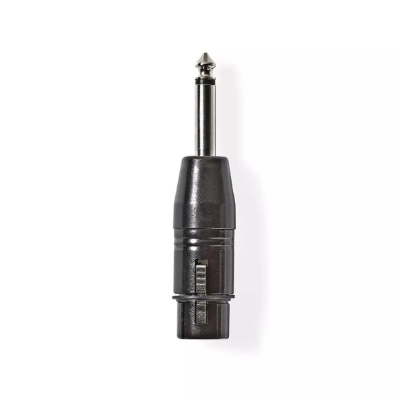 XLR-Adapter | XLR 3-polig weiblich | 6,35 mm männlich | vernickelt | gerade | Metall | | 1 St. | Plastikbeutel