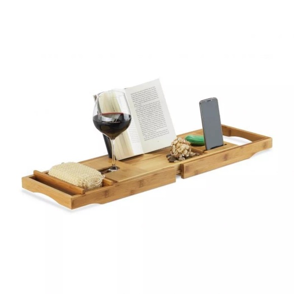 B2X - Badezimmerregal aus Bambus mit Buchstütze, 76 CM