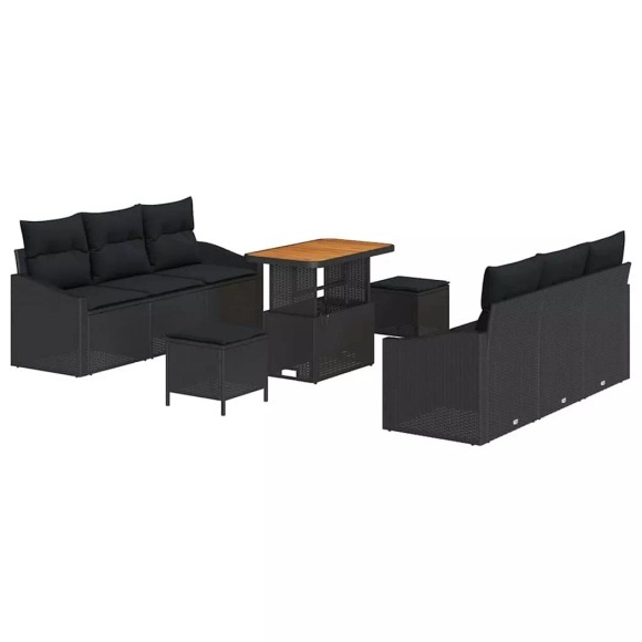 VidaXL - Garten-sofa poly-rattan, One Size, Schwarz