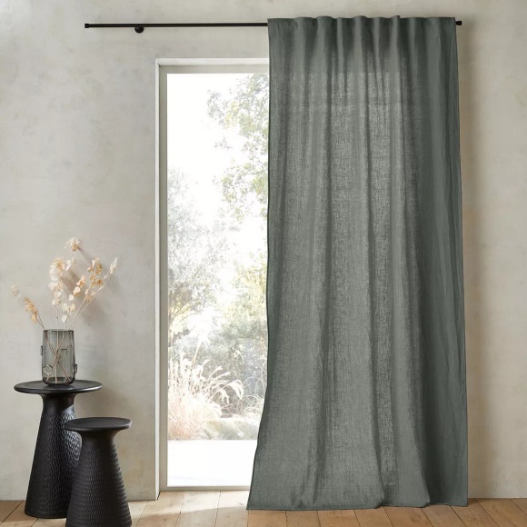 Vorhang Private Mit Faltenband Unisex Grün 140x350CM