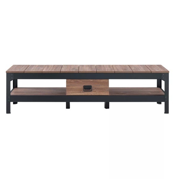 Tv-möbel Farbe Alt-eiche Mit 2 Ablagen Und 1 Schublade Unisex Braun ONE SIZE