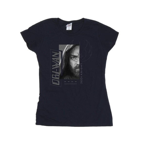 Obiwan Kenobi Jedi Scifi Collage Tshirt Damen Marine XL