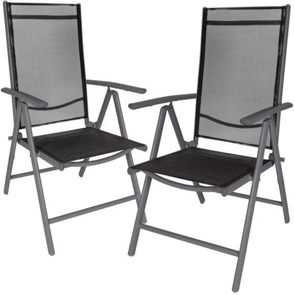 2 Aluminium Gartenstühle Unisex Anthrazit
