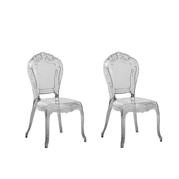 Set mit 2 Stühlen aus Polycarbonat Glamourös VERMONT Set mit 2 Stühlen aus Polycarbonat Glamourös VERMONT