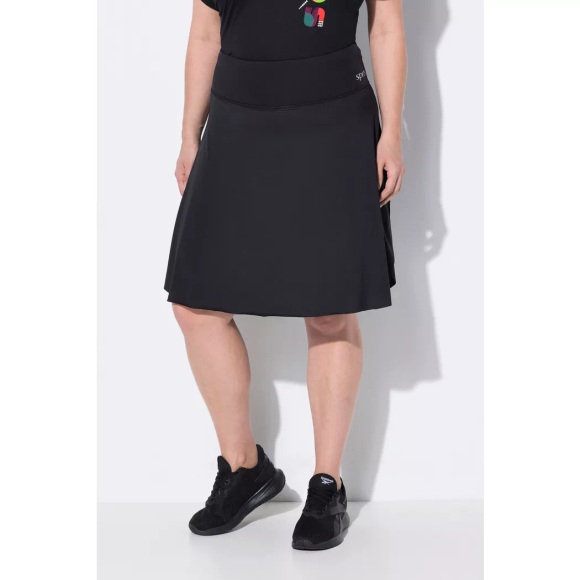 Ulla Popken - Skort, integrierte Leggings, Elastikbund, Handy-Taschen, 54/56, Schwarz