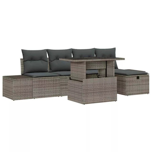 VidaXL - Garten-sofa-set poly-rattan, One Size, Grau