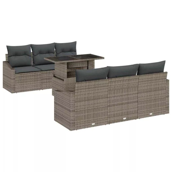VidaXL - Garten-sofa-set poly-rattan, One Size, Grau