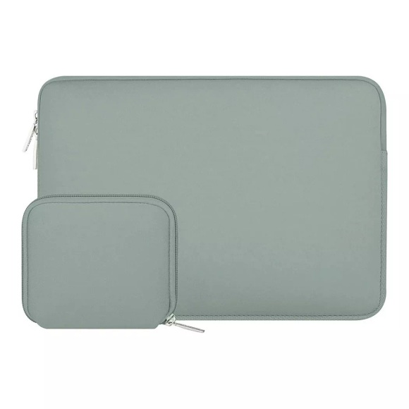 Only-bags.store - Laptop-Hülle Tasche Kompatible Notebook-Neoprenhülle mit kleinem Etui, für Damen, Grau, One Size