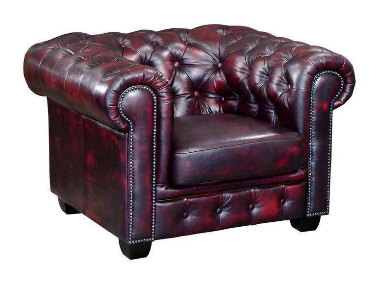 Chesterfield Ledersessel Büffelleder braun BRENTON Chesterfield Ledersessel Büffelleder braun BRENTON