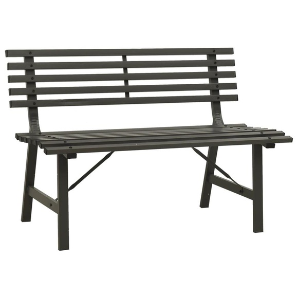 vidaXL Gartenbank 110 cm Stahl Schwarz