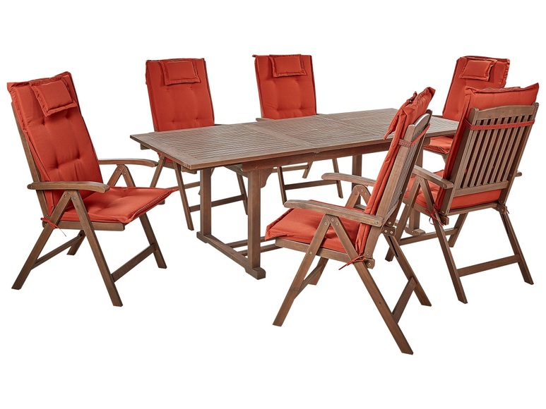Gartentisch Set aus Akazienholz Rustikal AMANTEA Gartentisch Set aus Akazienholz Rustikal AMANTEA