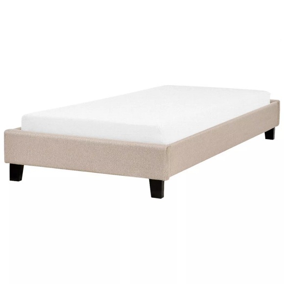 Beliani Polsterbett beige Lattenrost 90 x 200 cm ROANNE
