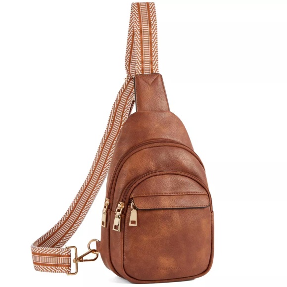 Gürteltasche, Umhängetasche, Brusttasche, Leder-umhängetasche, Kleine Umhängetasche, Mehrzweck-tagesrucksack Herren Braun