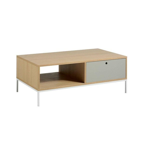 Rechteckiger Couchtisch Eiche und er Stahl Rechteckiger Couchtisch Eiche und er Stahl