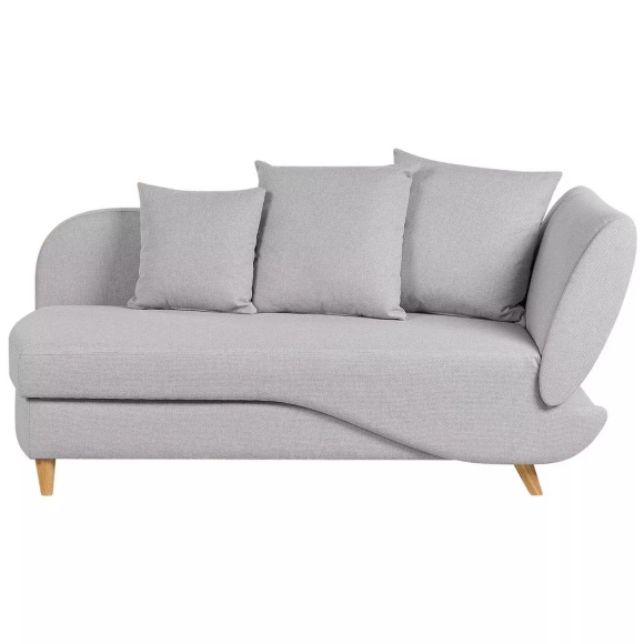 Beliani - Chaiselongue aus Leinen Retro MERI, One Size, Rauch