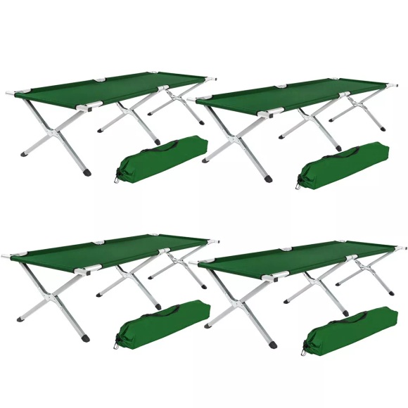 4 Feldbetten Aus Aluminium Unisex Grün ONE SIZE